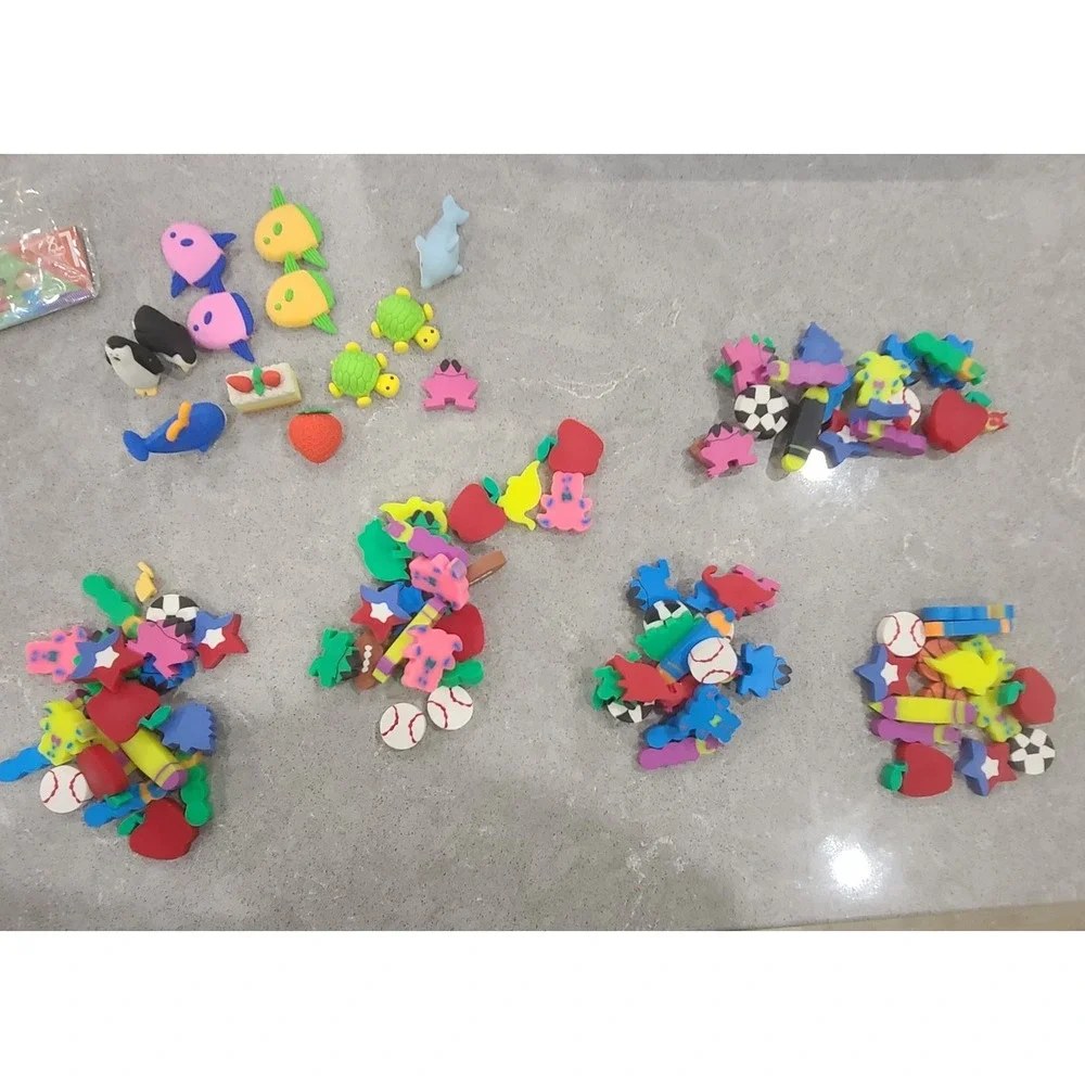 108 Colorful Classroom Incentive Erasers